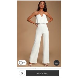 Lulus Power of Love White Strapless Jumpuit